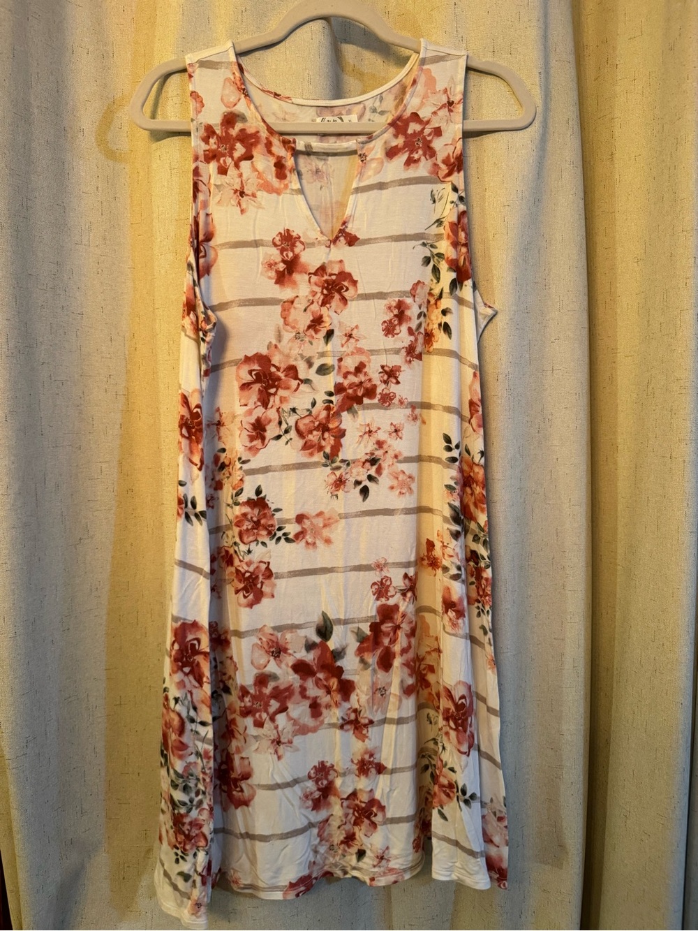 Maurices Floral Maxi Dress - White with Rust Blooms